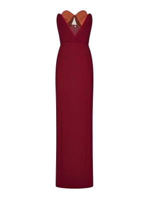 NENSI DOJAKA: Robe longueur genou - Robe Au Genou - Rouge Brun