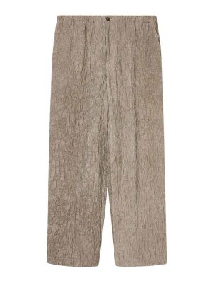 EMPORIO ARMANI: casual trousers - Beige Straight-Leg Trousers