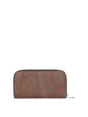 ETRO: wallets & purses - Canvas Zip Around Wallet