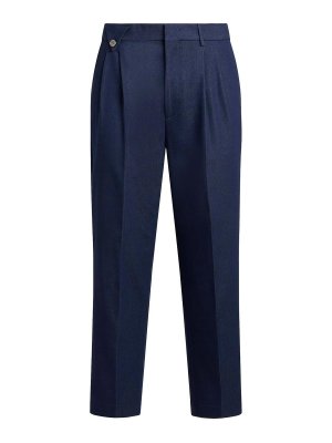 ETRO: Pantalones de sastrerìa - Pantalones De Sastrería - Azul