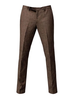FRANZESE COLLECTION: casual trousers - Brown Irish Linen Trousers