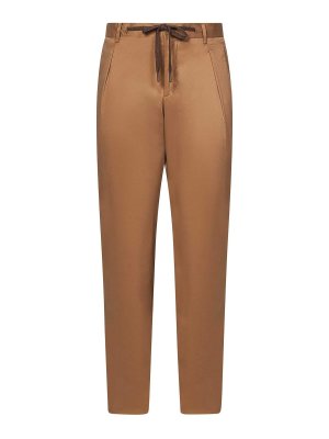 FRANZESE COLLECTION: casual trousers - Beige Egyptian Cotton Trousers