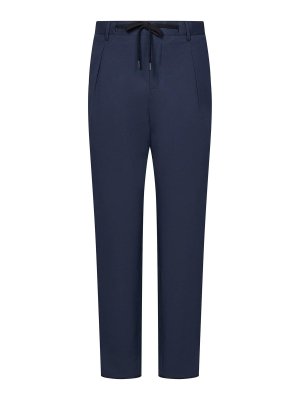 FRANZESE COLLECTION: casual trousers - Blue Egyptian Cotton Trousers