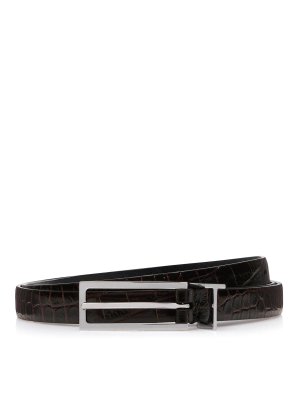 TOM FORD: belts - Print Calf Leather Belt