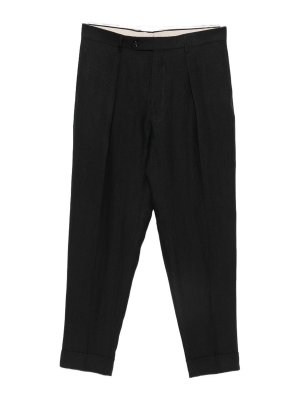 BERWICH: casual trousers - Chiaia long trousers with black pleats