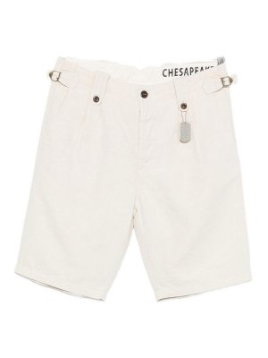 CHESPEAKE: Trousers Shorts - Navarre ivory bermuda shorts