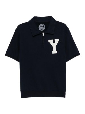 CHESPEAKE: polo shirts - Navy blue yankees zip-up polo