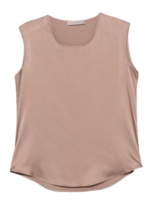 D.EXTERIOR: Top e canotte - Top in finto raso marrone