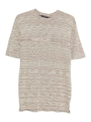 DANIELE ALESSANDRINI: Strickpullover mit Rundhalsausschnitt - Rundhalspullover - Beige