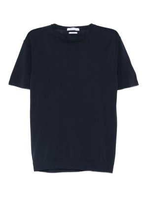 DANIELE FIESOLI: t-shirts - Round neck t-shirt in blue cotton