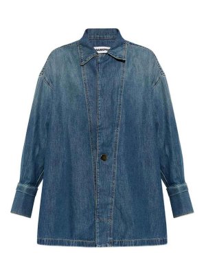 DARKPARK: camicie - Camicia Jodie stile tunica in denim blu