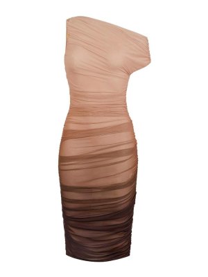 ELISABETTA FRANCHI: Robe longueur genou - Robe Au Genou - Marron