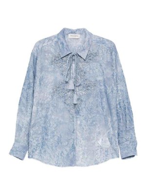 ERMANNO FIRENZE: camicie - Camicia azzurra con volant