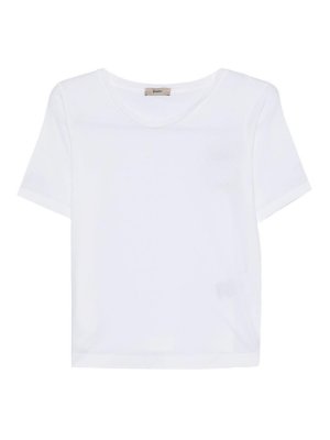 HERNO: t-shirts - White short-sleeve t-shirt