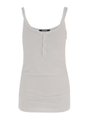 JACQUEMUS: Top e canotte - Top Clavela in cotone bianco