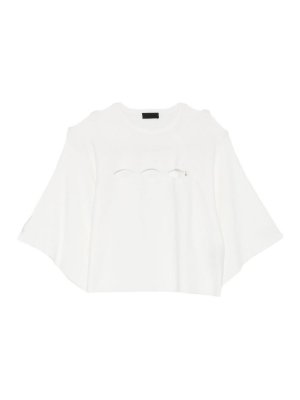 Liu Jo: t-shirts - T-shirt with oversized 3/4 sleeves  white