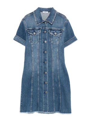 Liu Jo: abiti corti - Abito corto in denim con tasche in colore blu