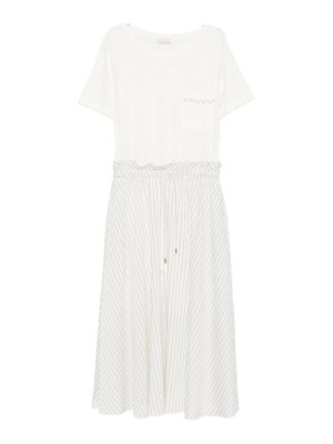 Liu Jo: knee length dresses - Midi dress with striped skirt