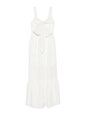Liu Jo: maxi dresses - Long dress with bow knot white