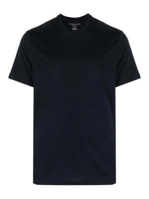 Majestic Filatures: t-shirts - Navy blue crew-neck t-shirt