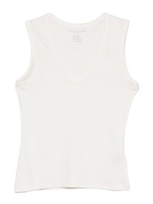 Majestic Filatures: t-shirt - T-shirt color crema senza maniche