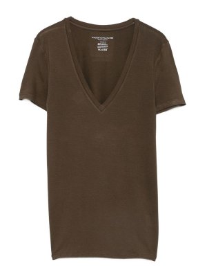 Majestic Filatures: t-shirt - T-shirt marrone a maniche corte