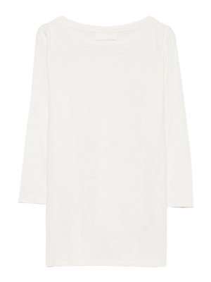 Majestic Filatures: Top e canotte - Top color panna con scollo a barchetta