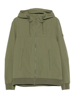 PEUTEREY: casual jackets - Uyapo green zip-up hooded jacket