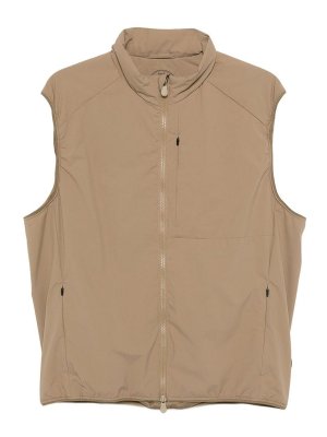Save The Duck: vests - Joe zip-up vest in dark beige