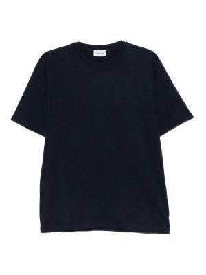 SCAGLIONE: t-shirts - T-shirt in blue cotton with short sleeves