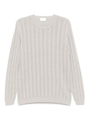 SCAGLIONE: crew necks - Knitwear in white linen and cotton