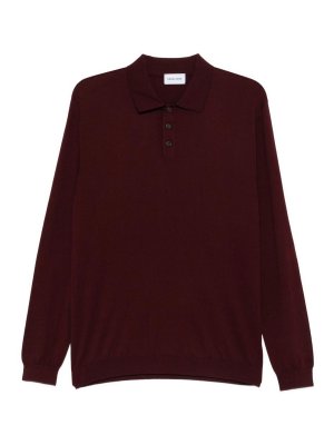 SCAGLIONE: polo shirts - Polo shirt in bordeaux linen and cotton