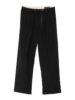 WHITE SAND: casual trousers - Black trousers with belt at the waist