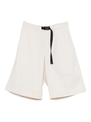 WHITE SAND: pantaloni shorts - Shorts in cotone bianco con cintura nera