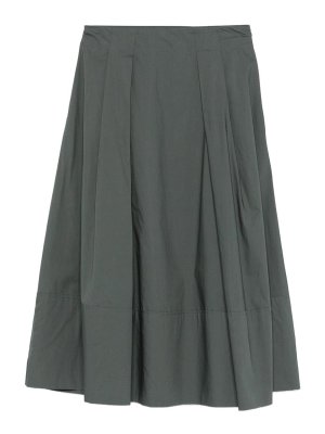 WOOLRICH: Knee length skirts & Midi - Dark green cotton midi skirt