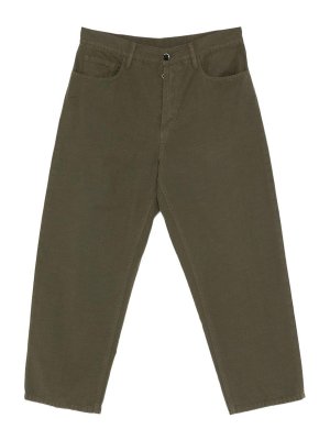 NINE IN THE MORNING: casual trousers - Albert trousers in dark green cotton