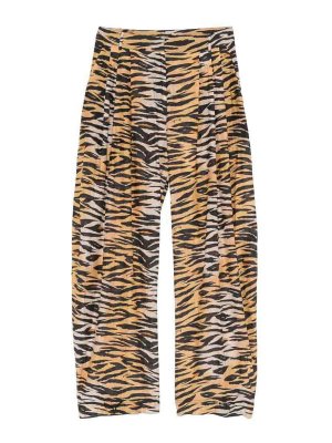 Pinko: pantaloni casual - Pantaloni casual Lizbeth con stampa animalier