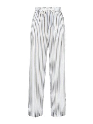 Semicouture: casual trousers - Pants in striped cotton-silk blend