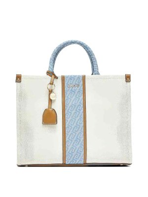 Liu Jo: totes bags - Tote handbag with light blue details