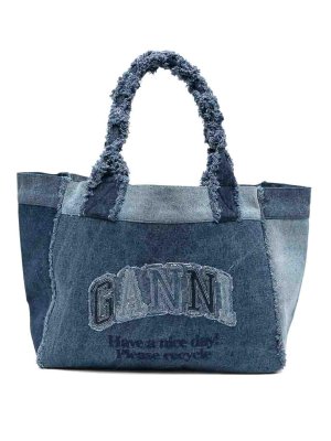 GANNI: トートバッグ - トートバッグ - ミディアムウォッシュ