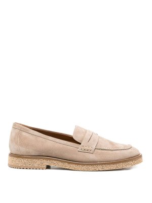 GUGLIELMO ROTTA: Mocassini e slippers - Mocassino sorex in pelle scamosciata beige