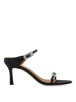 KURT GEIGER: sandals - Strass double buckle heeled sandals