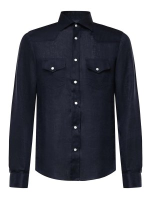 GIULIANO GALIANO: shirts - Savoy Linen Shirt