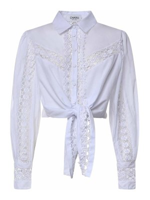 CHARO RUIZ: shirts - Devi Cropped Shirt In Cotton Voile