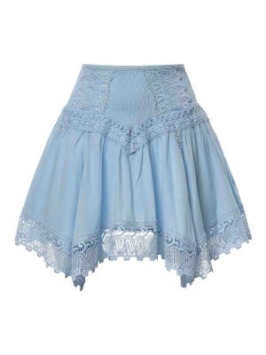 CHARO RUIZ: minigonne - Minigonna Tala in voile di cotone e pizzo