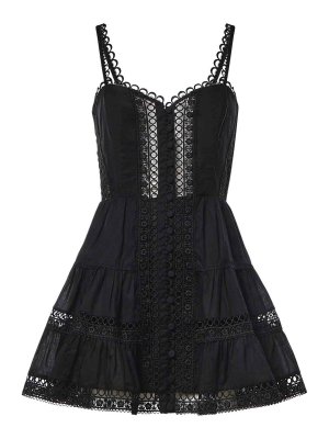 CHARO RUIZ: short dresses - Lenora Cotton Voile And Lace Mini Dress