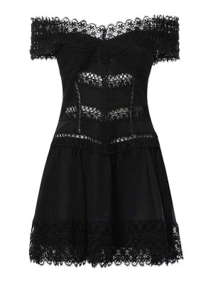 CHARO RUIZ: short dresses - Eliane Cotton Voile And Lace Mini Dress