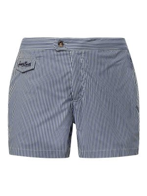 MC2 SAINT BARTH: one-piece - Striped Swimsuit With Logo