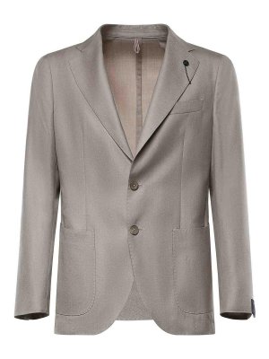 SANTANIELLO: blazers - Single-Breasted Wool-Blend Blazer