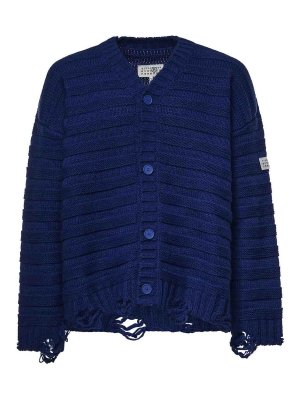 MM6 MAISON MARGIELA: Cardigans - Cardigan - Bleu